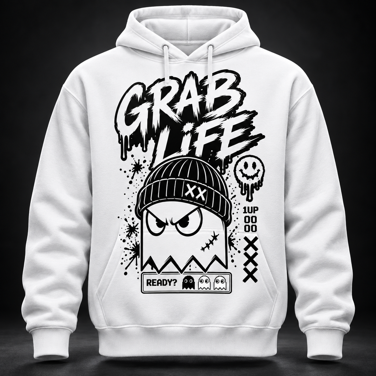 GRAB LIFE — NO EXTRA LIVES HOODIE