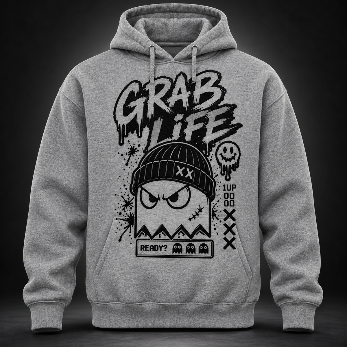 GRAB LIFE — NO EXTRA LIVES HOODIE