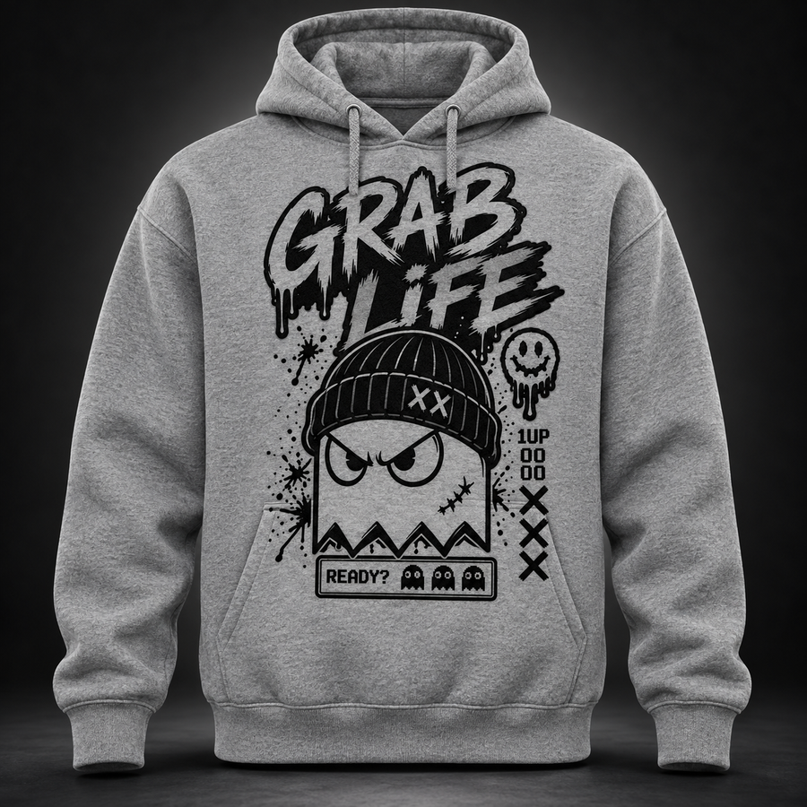 GRAB LIFE — NO EXTRA LIVES HOODIE
