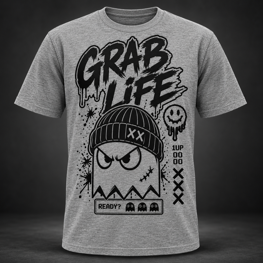 Grab Life No Extra Lives Graphic Tee — Design 3