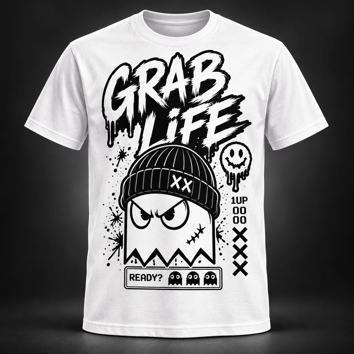 Grab Life No Extra Lives Graphic Tee — Design 2