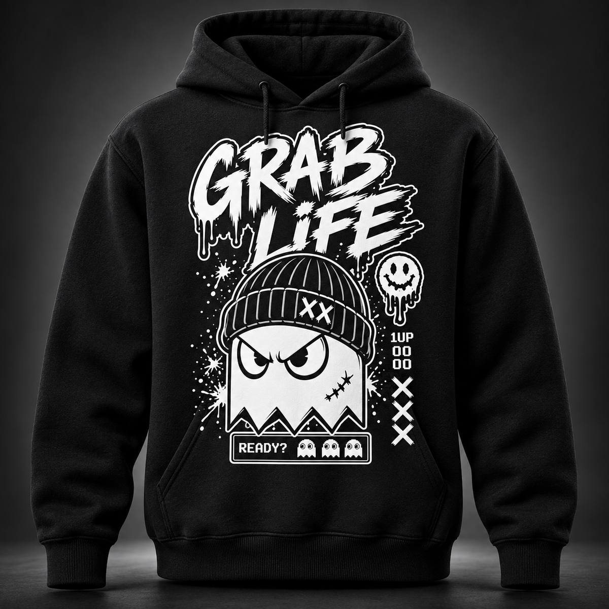 GRAB LIFE — NO EXTRA LIVES HOODIE