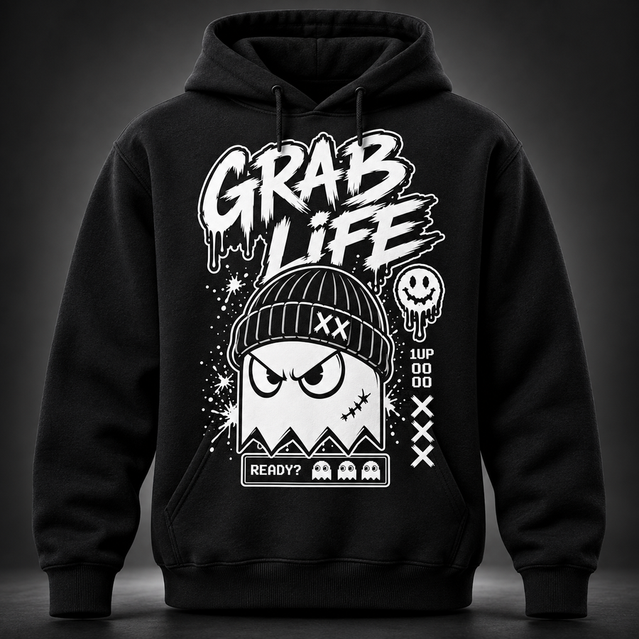 GRAB LIFE — NO EXTRA LIVES HOODIE
